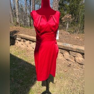 London Times Elegant Red Sleeveless Dress